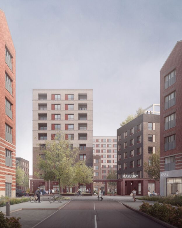 View looking east towards Turnhouse Square