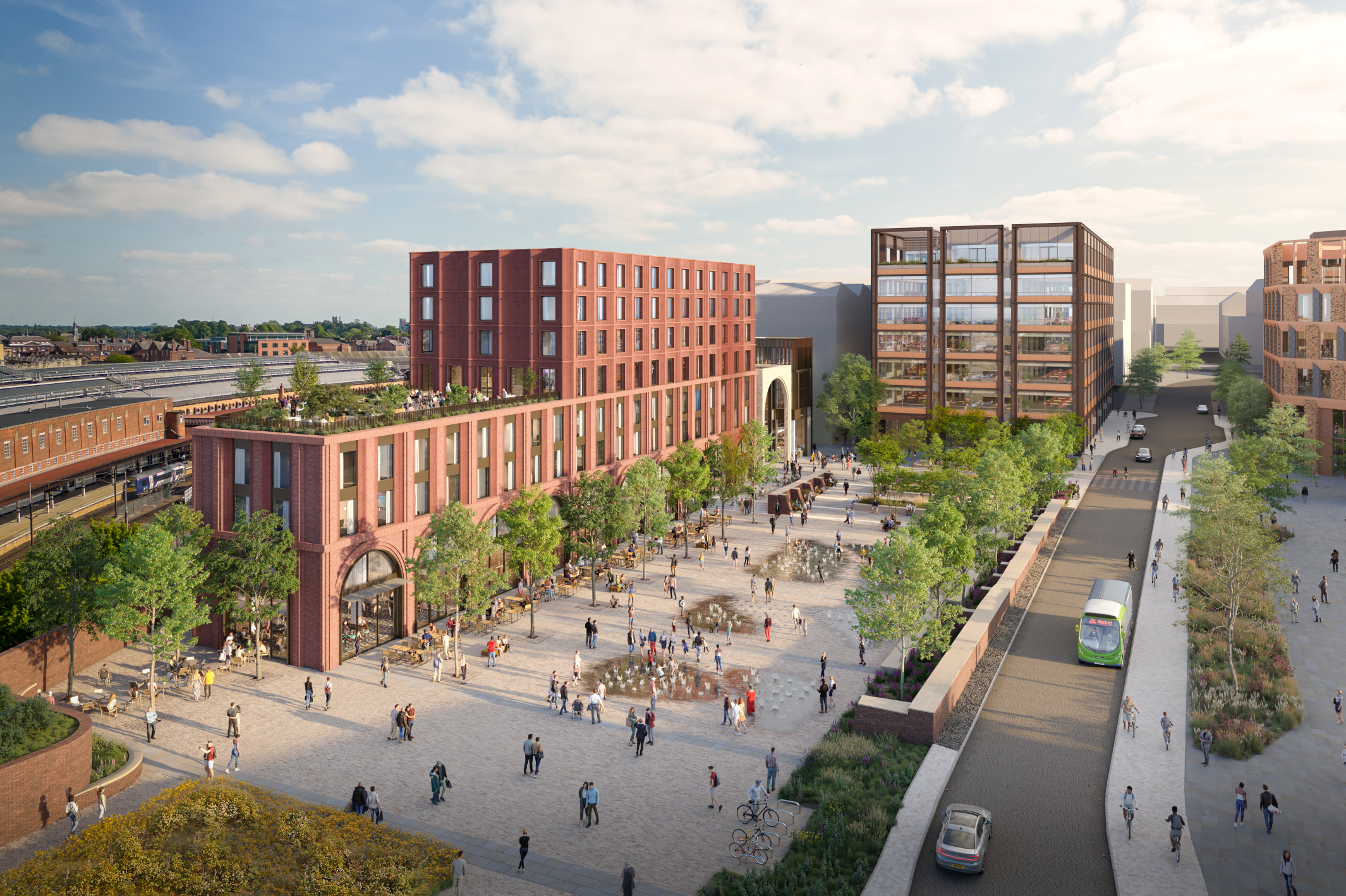 CGI image of York Central - arial view