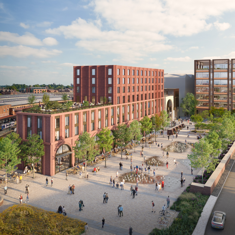 CGI image of York Central - arial view