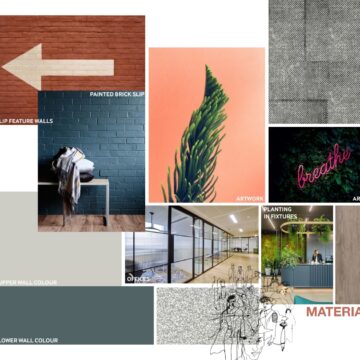 West Village, Leeds Interior Materials and moodboard