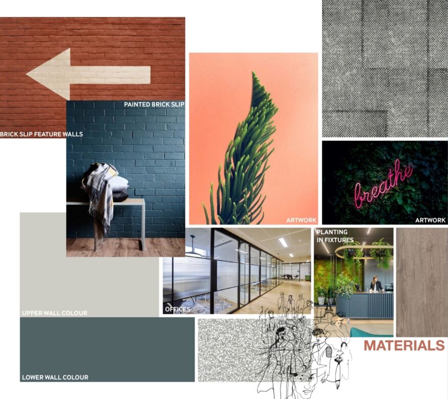 West Village, Leeds Interior Materials and moodboard