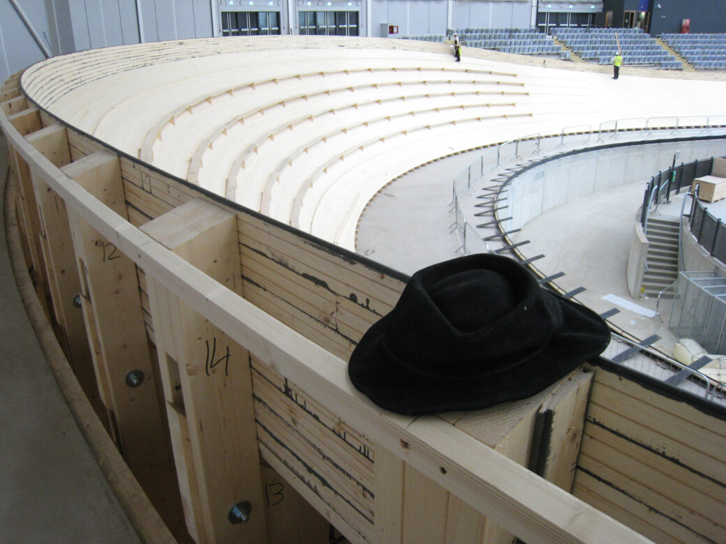 Sir Chris Hoy Velodrome track under construction