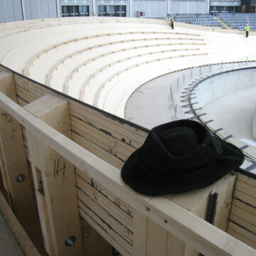 Sir Chris Hoy Velodrome track under construction