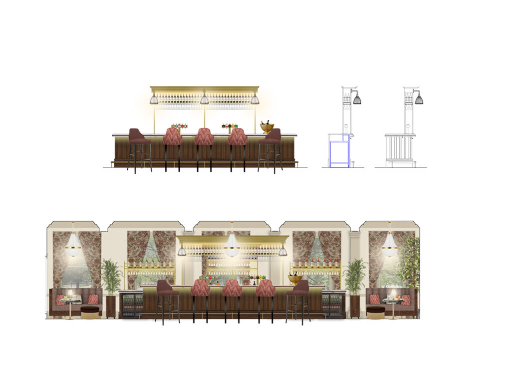 The Francis Hotel, Bath Bar and Gantry Render