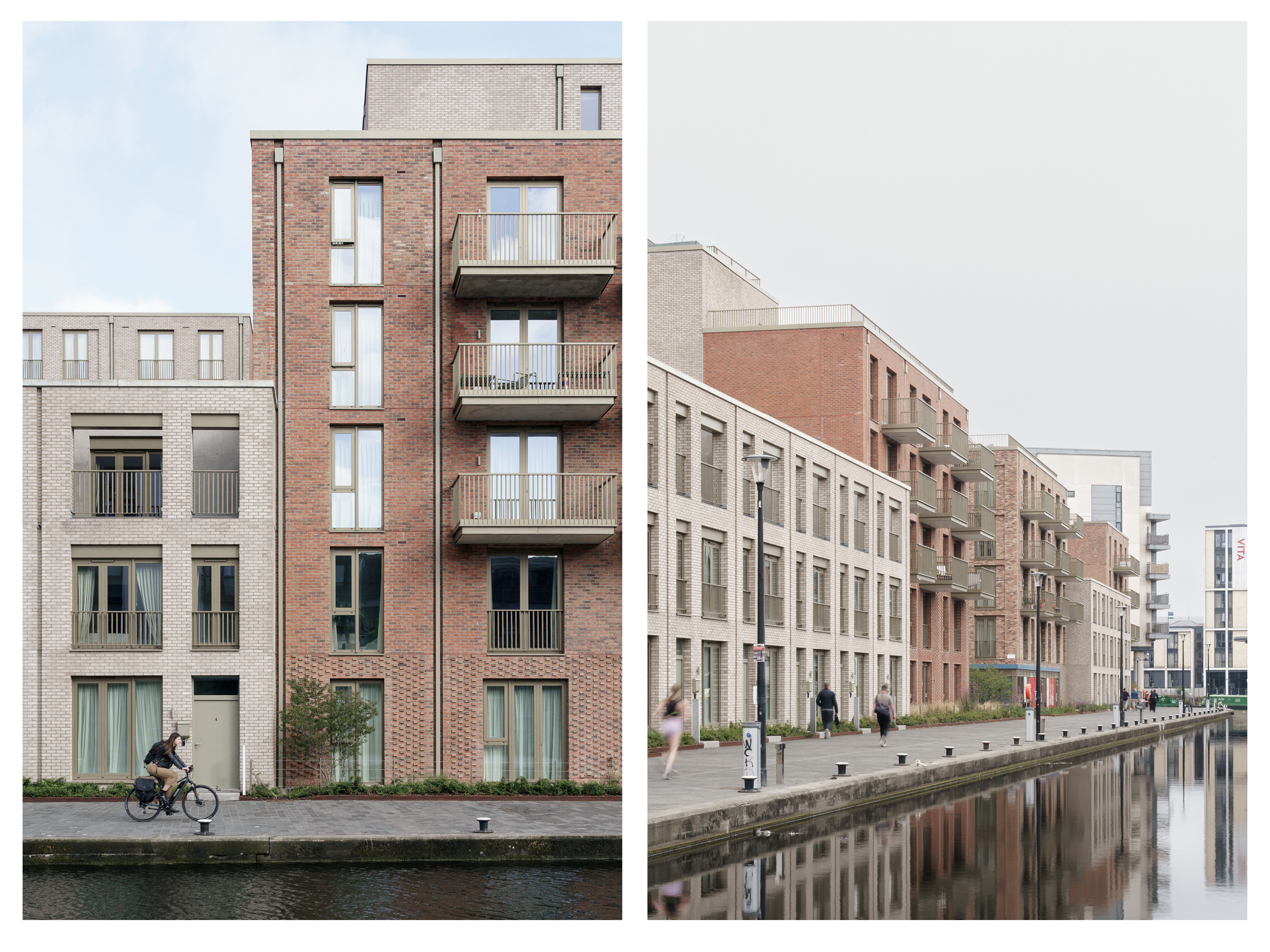 New Fountainbridge, Edinburgh, Union Canal Apartment and Townhouses - Canal cycle and pedestrian path
